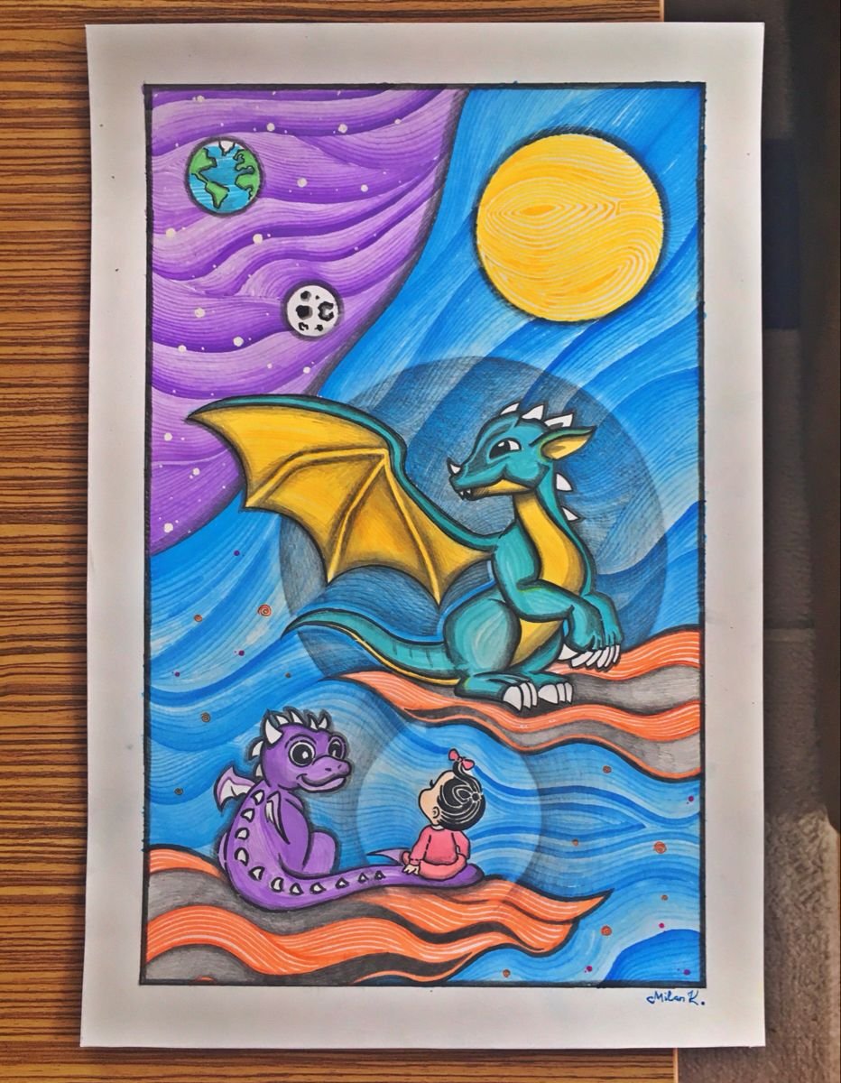 Zmajevi Digitalna Umetnost Mašta Ilustracija